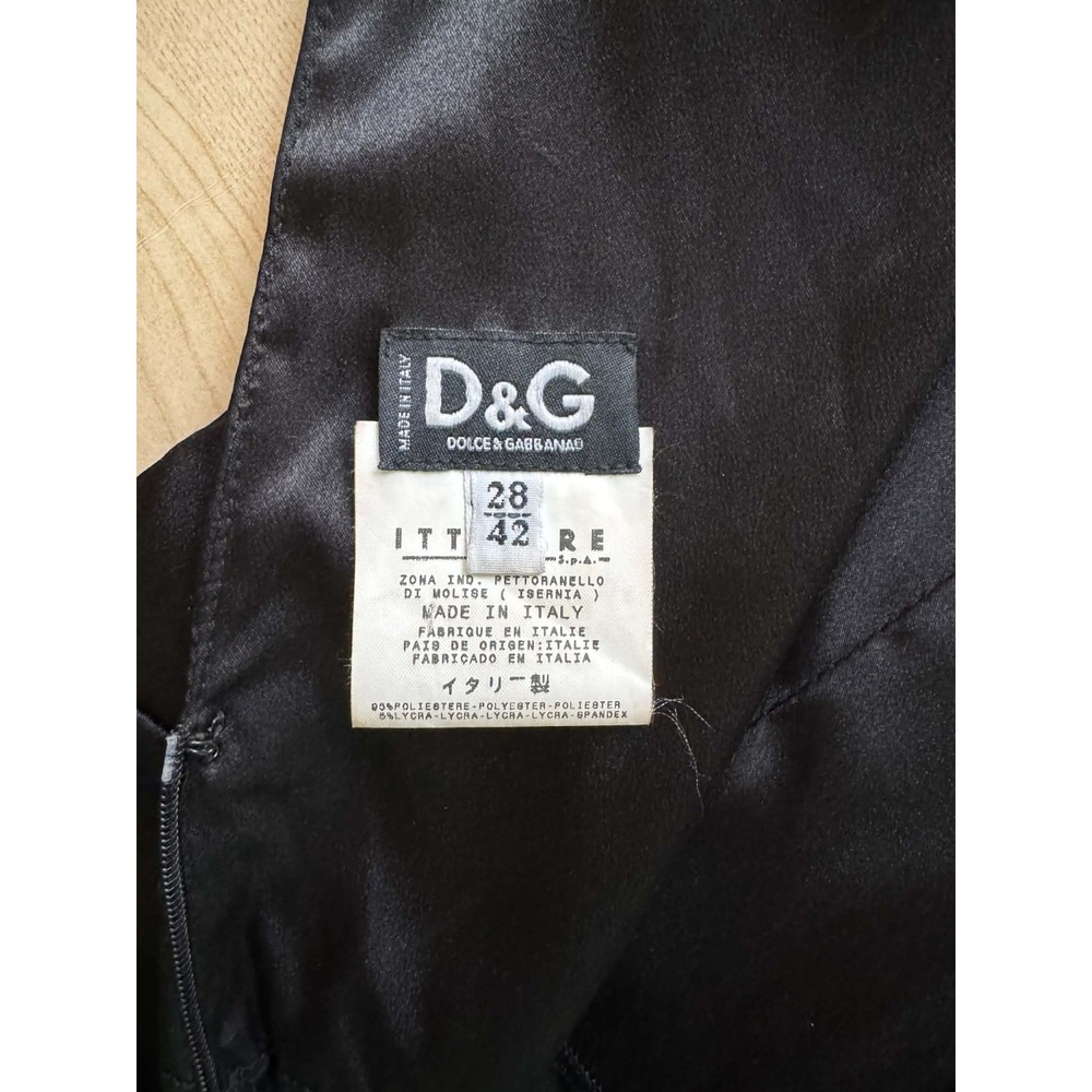 Vtg Y2K D&G Dolce And Gabbana Little Black Dress Satin 28/42 6 / 8 Ittierre 2001 - Picture 11 of 16